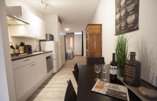 complete kitchen long stay open floor plan near station Amersfoort hotel de tabaksplant 