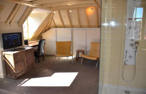 100% transparante badkamer en-suite glass design suite Hotel de Tabaksplant 100% transparante badkamer en-suite glass design suite Hotel de Tabaksplant